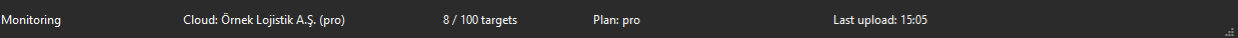 Status bar with its five panes